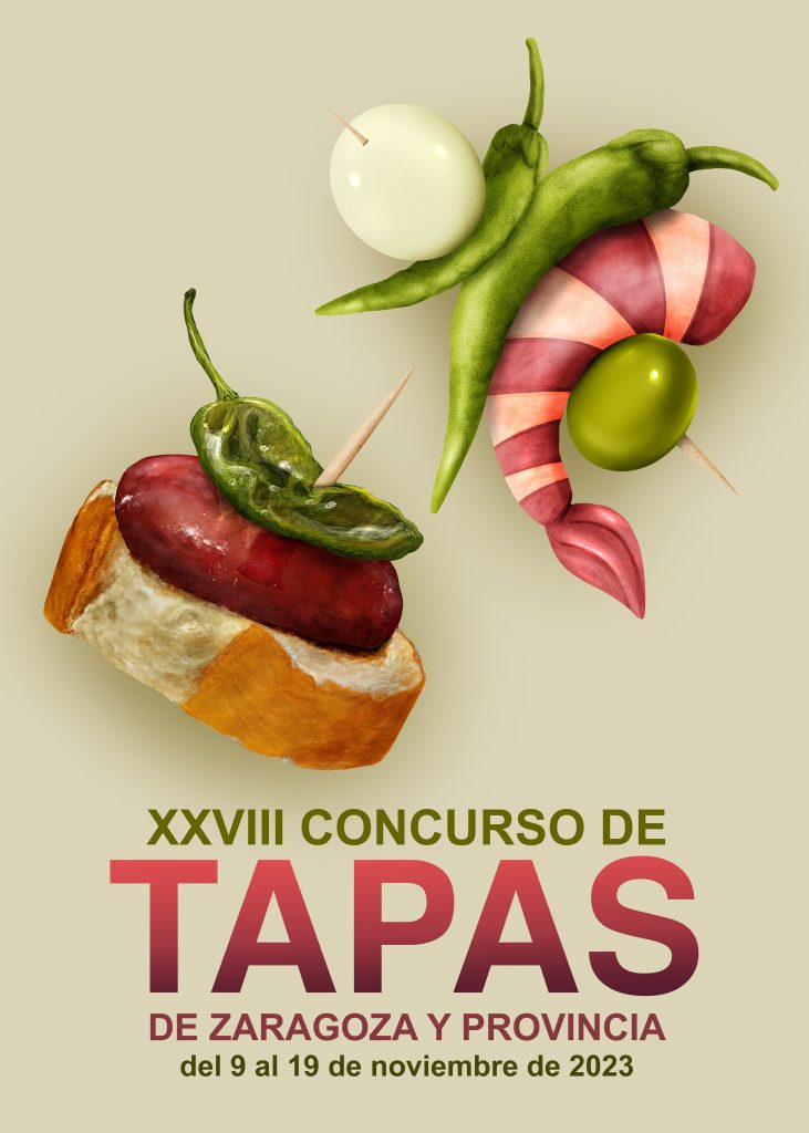 La propuesta “Tapa y Goza” será la imagen que representará al Concurso de Tapas de Zaragoza y Provincia en su 28 aniversario.
